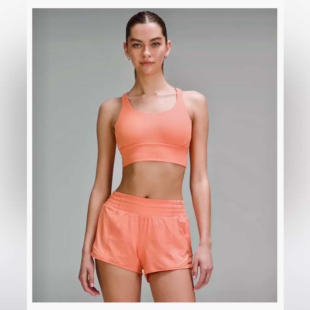 Lululemon coral kiss ribbed long line energy bra